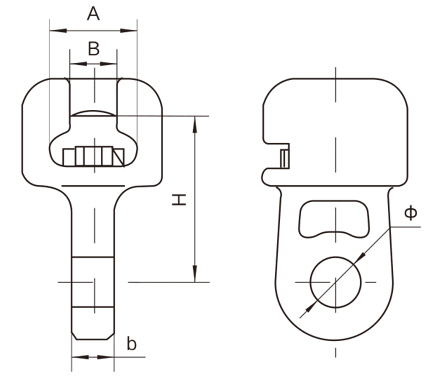 W Clevis-tong